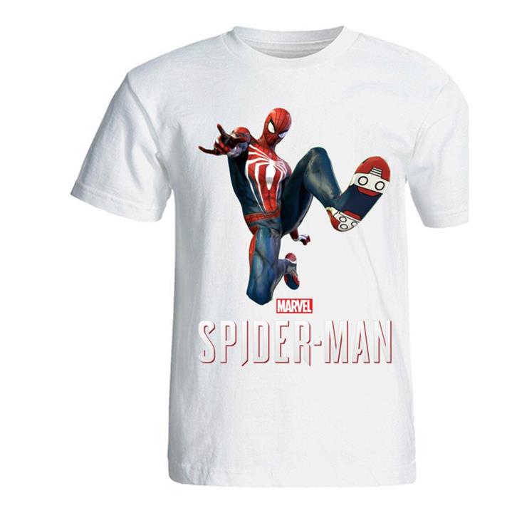 تی شرت مردانه نوین نقش طرح Spider Man کد SA206